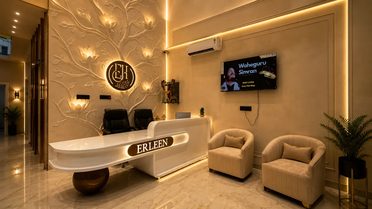 Reception area at Erleen Hotel Indore