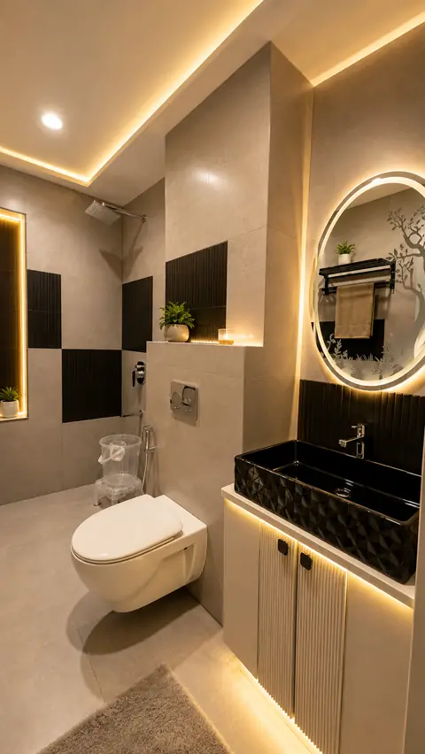 Contemporary bathroom at Erleen Hotel Indore